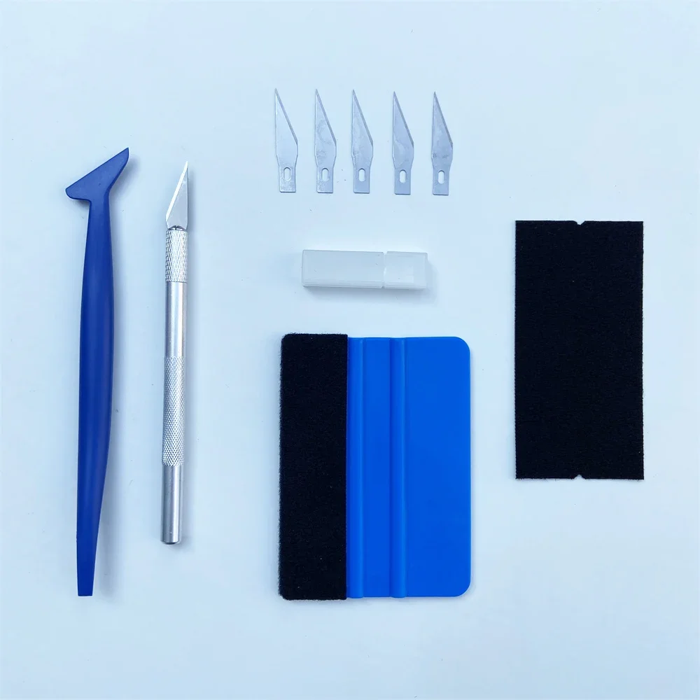 Kit de Herramientas Profesional para Vinilo Automotriz, Juego de Espátulas para Tintado de Ventanas, Raspador Cuadrado Grande para Película Protectora de Pintura Automotriz, Accesorios para Coche