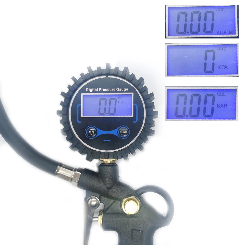 Neoteck-inflador Digital de presión de aire para neumáticos de coche, pantalla LCD, retroiluminación LED, probador de vehículo, manómetro de monitoreo de inflación, UE