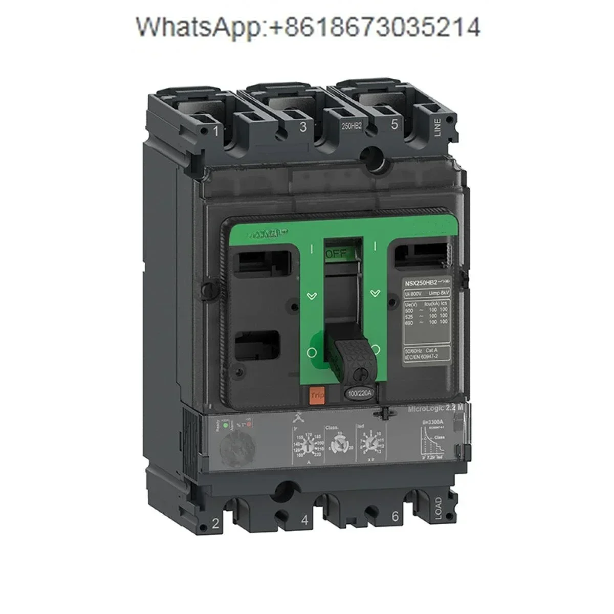 LV431170 NSX250H MIC2.2 M 220A 3P3D (3P) new model C25H32M220 NSX250H 70kA AC 3P3D 220A 2.2M circuit breaker