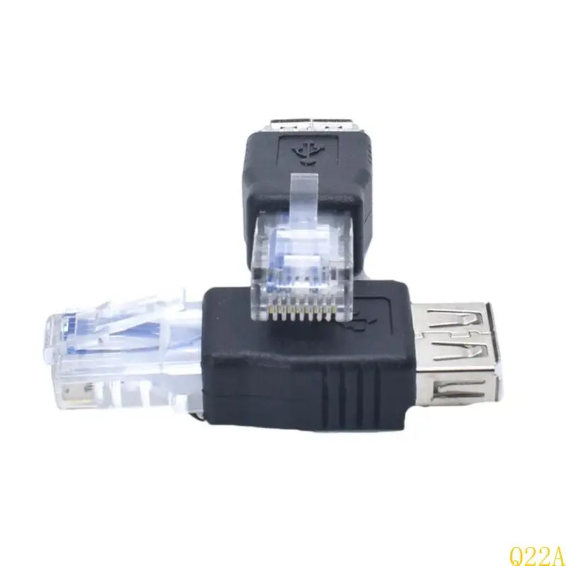 Q22A 2PCS USB FEMAL bis 8P8C RJ45 männliche Ethernet -Networking -Kabel -Adapter -Konverter