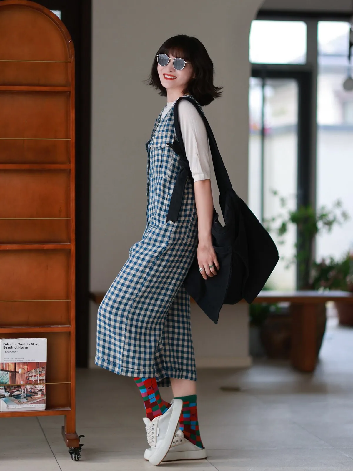 Mokedai artistieke zomer 2025, hoge taille, wijde pijpen jumpsuit, losse pasvorm, svel, gerafeld, negen punten overallbroek