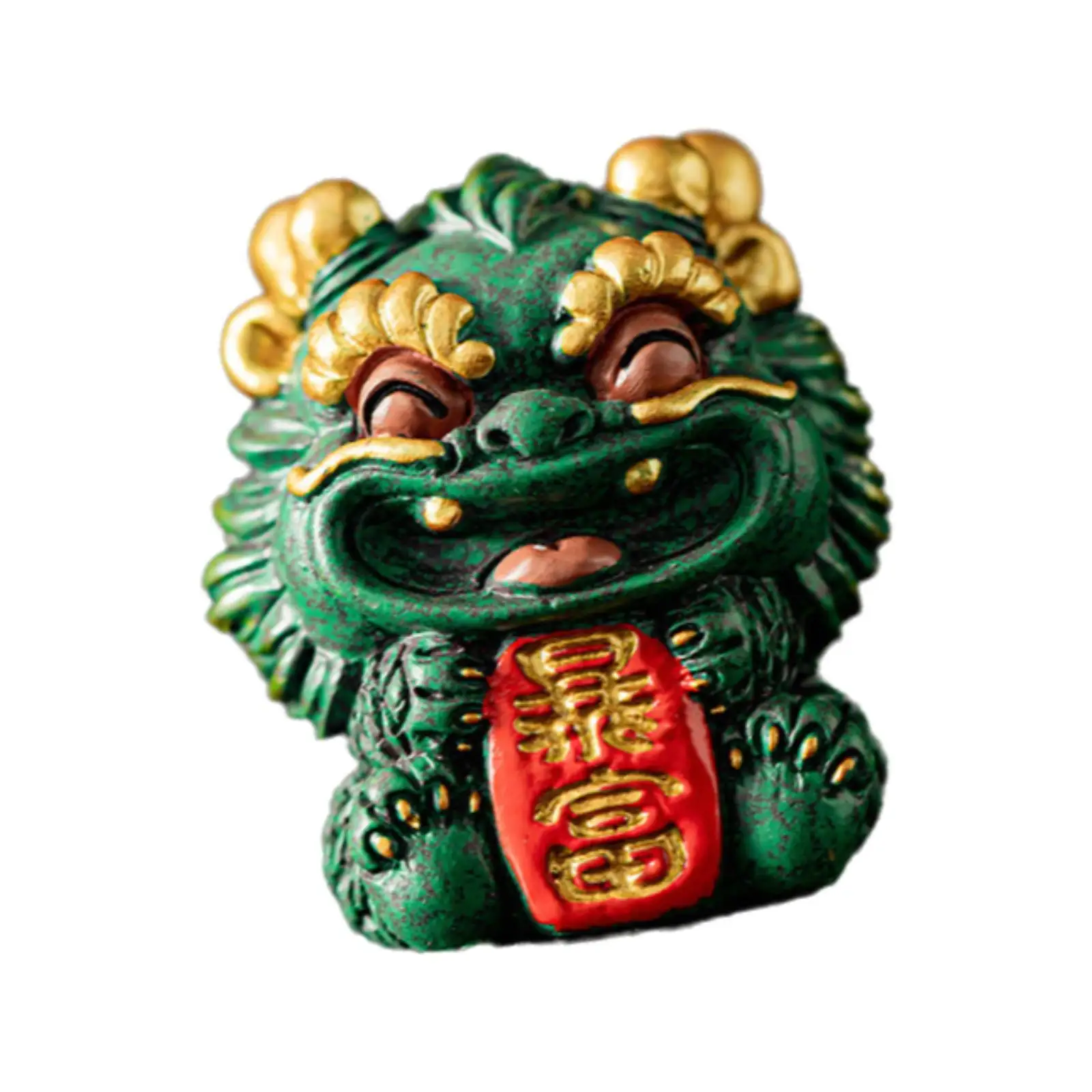 Miniature Kirin Figurine Stone Carving Sculpture Decorative Collectibles Table Decor for Office and Home Feng Shui