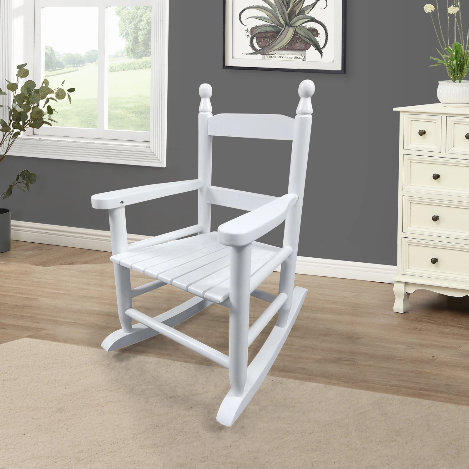 

Children's rocking white chair- Indoor or Outdoor -Suitable for kids-Durable