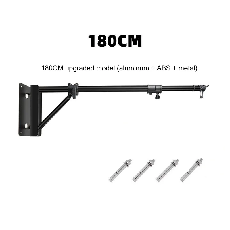 110-180 cm Fotografie Zware Flexibele Ring Licht Muurbevestiging Plafond Driehoek Boom Arm Studio Strobe Lights, softbox Ondersteuning Stand