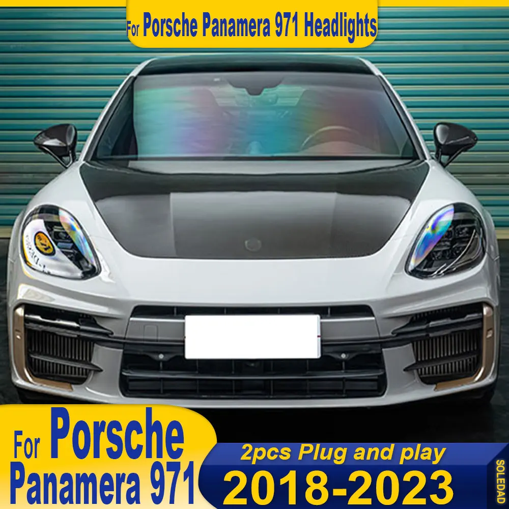 Car Headlights For Porsche Panamera 971 2018-2023  Headlights Assembly Upgrade 2024 Style LED Matrix Projector Lens Accessories