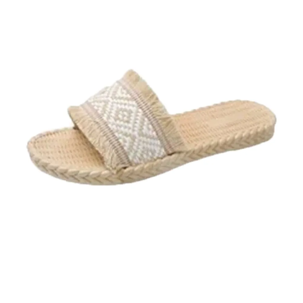 

Повседневные праздничные тапочки на плоской подошве, женские милые богемные шлепанцы, сандалии, нескользящие пляжные тапочки для отдыха, летние