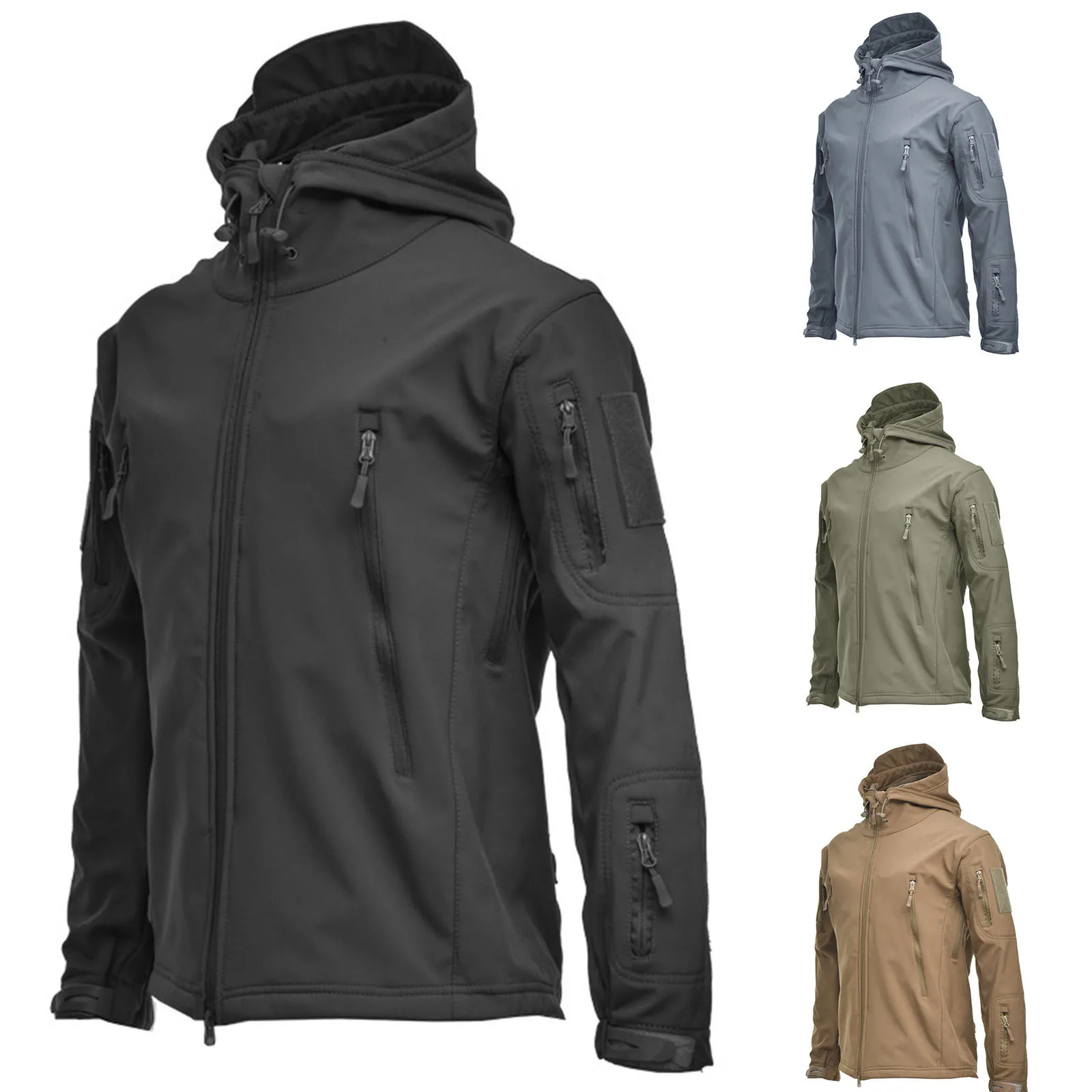 Men's jacket Outdoor Soft Shell Fleece Men's And Women's Windproof Waterproof Breathable And Thermal Three In One Youth Hooded