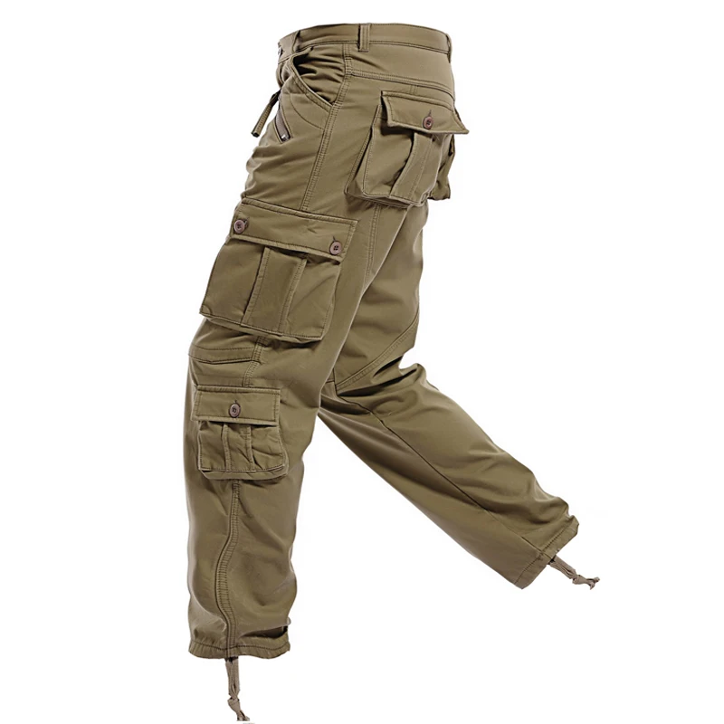 

High Quality Cargo Pants Men Casual Multi-Pockets Tooling Trousers Solid Cotton Workout Mens Trousers Camouflage Working Wear