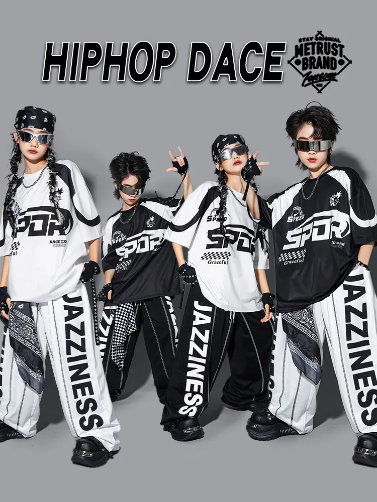 

Hip Hop Dance Performance Clothes for Boys And Girls Trendy Street Style Children's Fashionable Free Size Stage Outfits