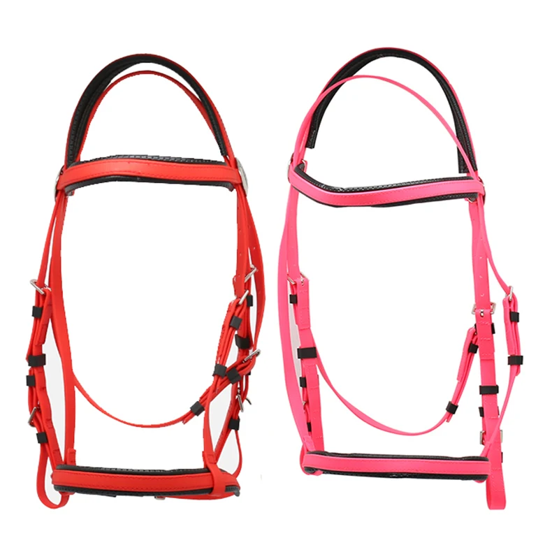 Equestrian Western Bridle PVC Coated Nylon Horse Equipment with Attached Nose Band for Riding