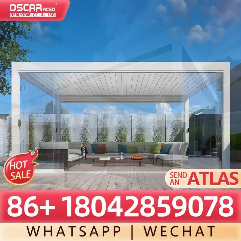 

Заводская цена, индивидуальные заказы на экспорт, прочные моторизованные солнцезащитные перголы для современных домов