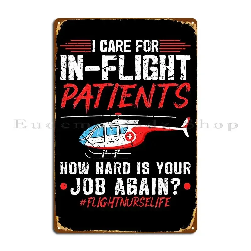 Flight Nurse Helicopter Emergency Aeromedical Evacuation Metal Plaque Poster Cinema Wall Plaque Kitchen Printing Tin Sign Poster