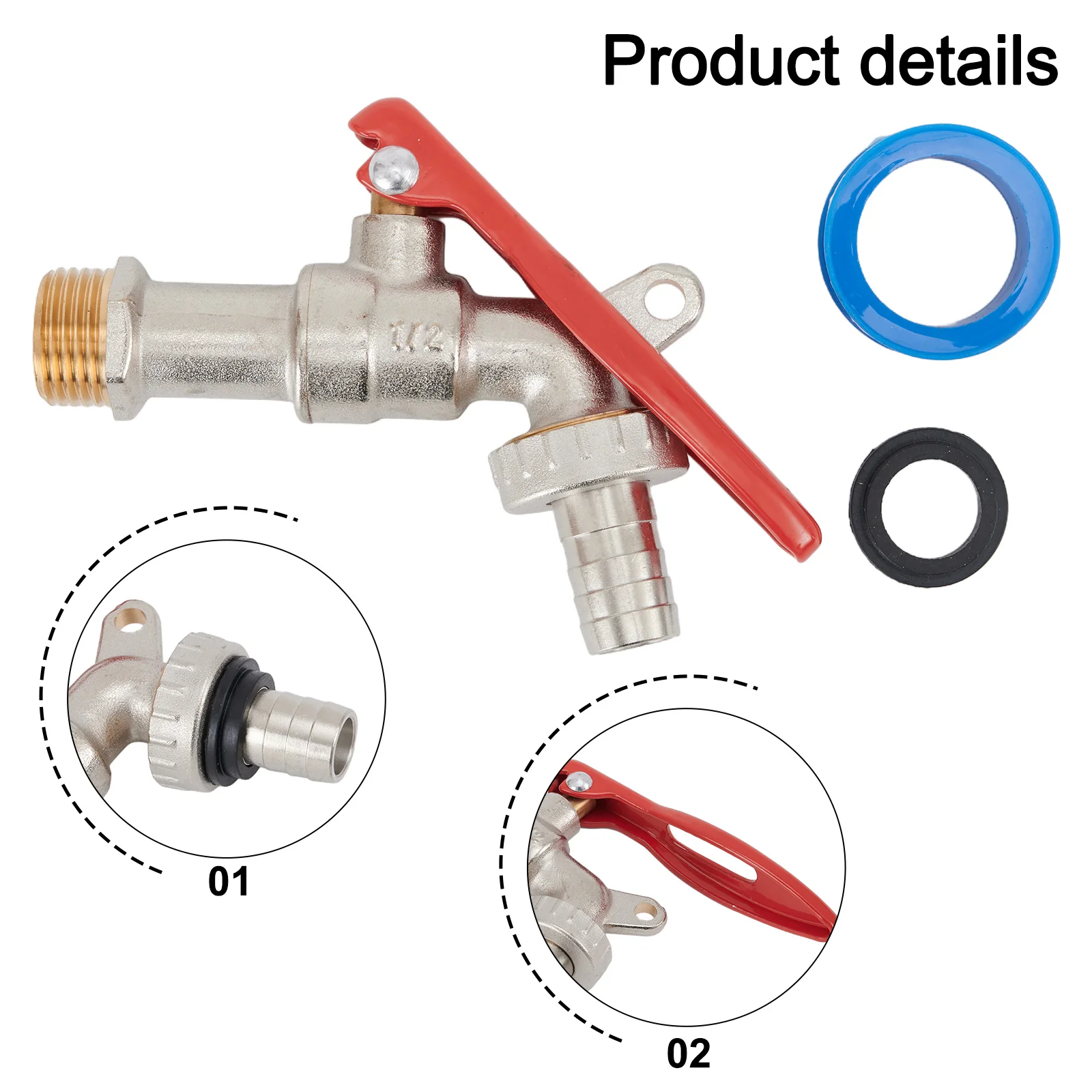 

Garden Tap Faucet Lockable Easy Installation Exquisite Lightweight Outdoor Repair Replacement Spare Accessories