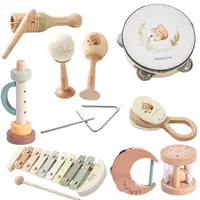 Instrumentos musicales Montessori para bebés de 0 a 12 meses, juguetes, tambor, xilófono, instrumentos educativos de madera para edades tempranas, juguetes para bebés