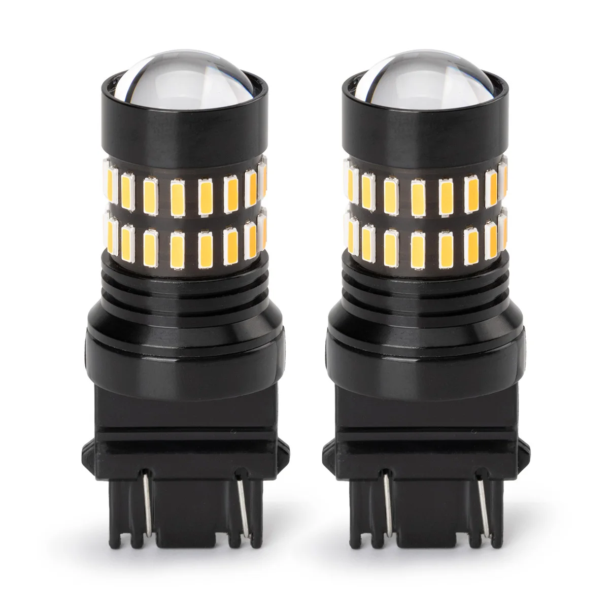 2 PCS 4157 3156 3157 New LED Turn Signal Light Bulbs CANBUS Anti Hyper Flash Amber With 48 LED Beads