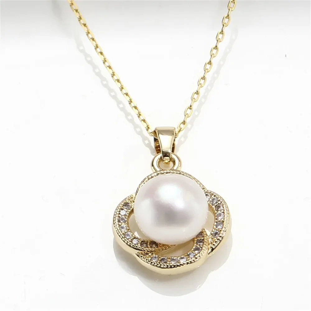 

DIY Gold-Plated Pearl Pendant Setting, Handmade Jewelry Crafting Accessories Jewelry Findings No Pearl No Chain
