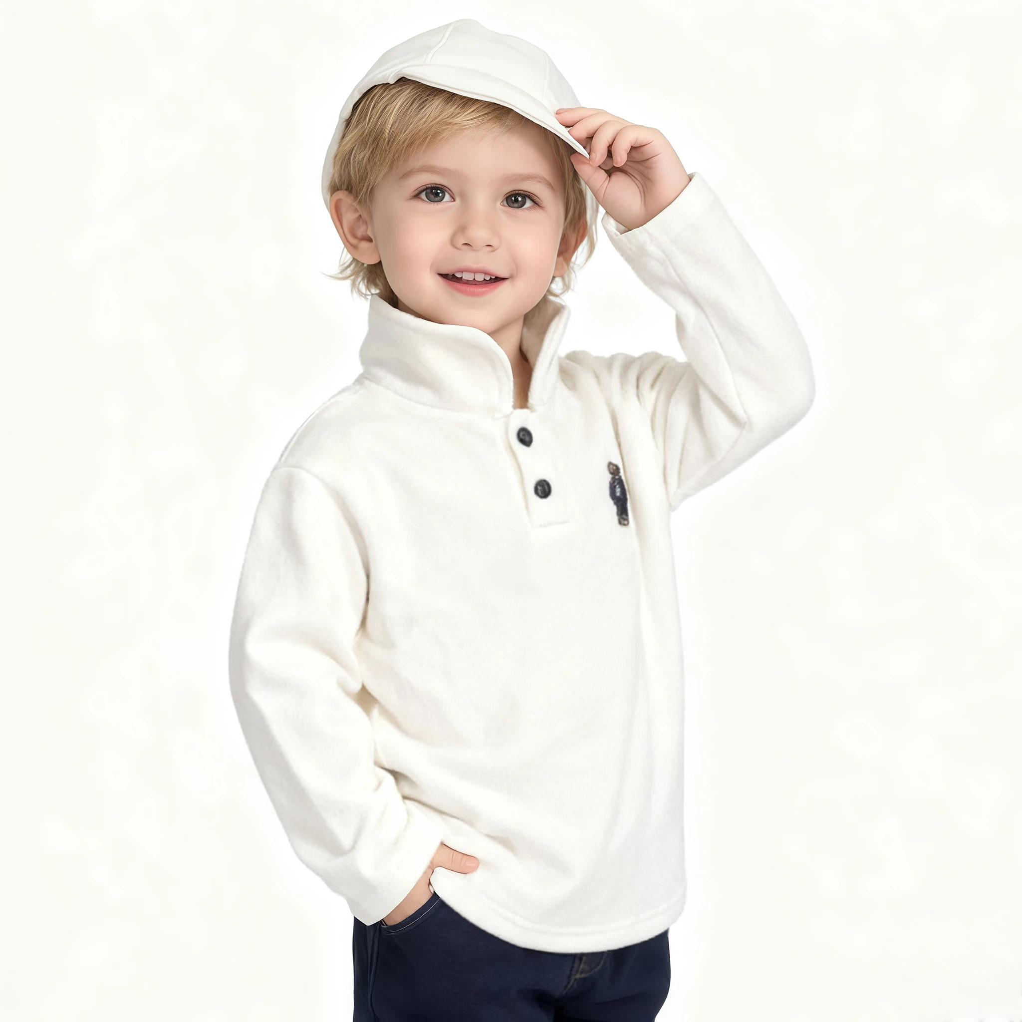 الخريف الشتاء طفل الفتيان البلوفرات القطن الصوف الكرتون الدب الرضع الفتيان البلوز رفض طوق المخملية طفل الفتيان الملابس الداخلية