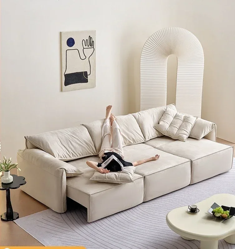 Fabric sofa living room simple modern small elephant ear sofa bed electric