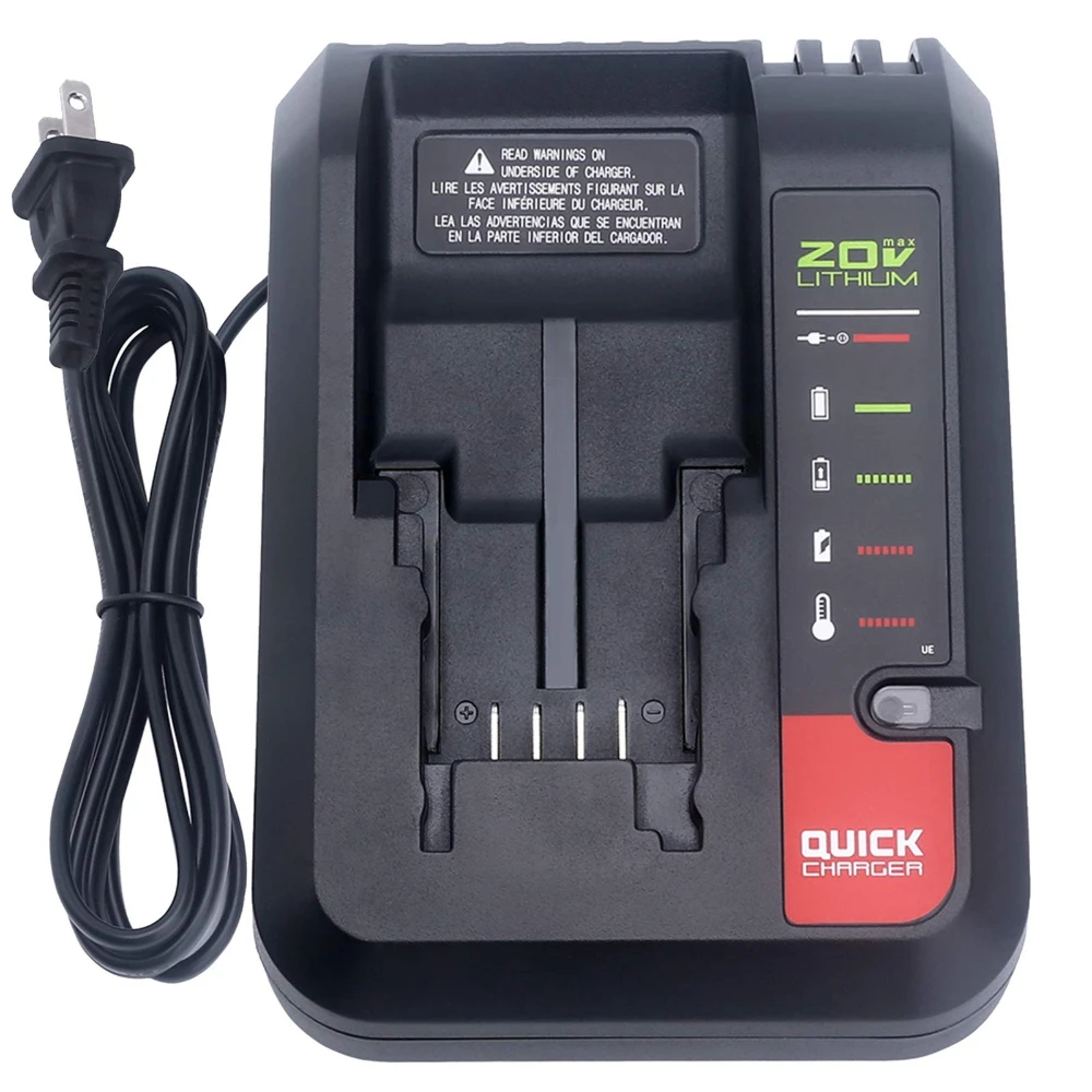 20V Lithium Battery Rapid Charger for Porter-Cable 20V MAX Batteries for Black & Decker 20V Lithium Batteries LBXR2020 PCC680L