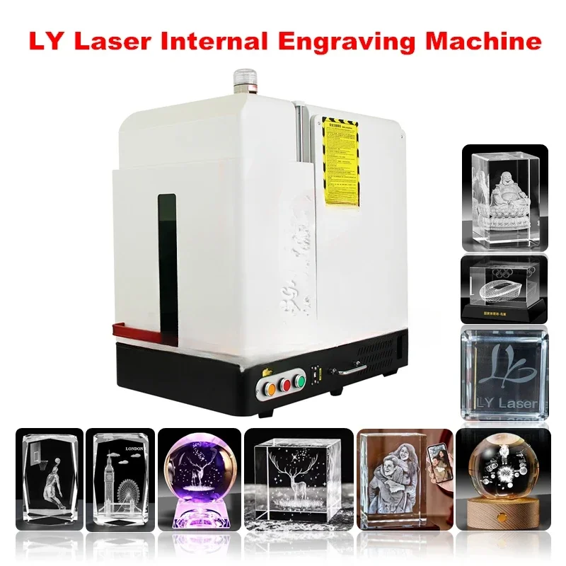 3D Internal Marking Engraving Machine For Glass Crystal UV Laser Engraver 10W 5W Water  Ultraviolet Purple Cold Light