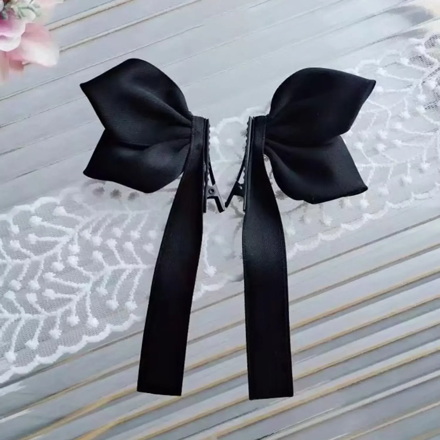 2 stücke/1 satz Süße Bögen Haar Clips Frauen Bunte Bänder Pferdeschwänzen Clip Mädchen Nette Headwear Modische Koreanische Stil haar-accessoire – Detail 6