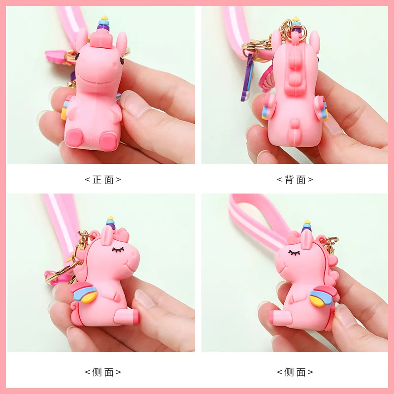 Minso Rainbow Dream Unicorn Brelok Cartoon 3D Figurka Samochodowy breloczek do kluczy