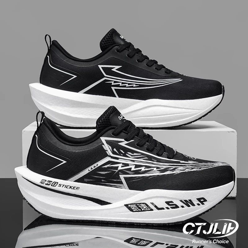 Men Running Shoes Carbon Plate Professional Cushioning Sneakers Male Training Breathable Non Slip Jogging Tennis Sports Shoes