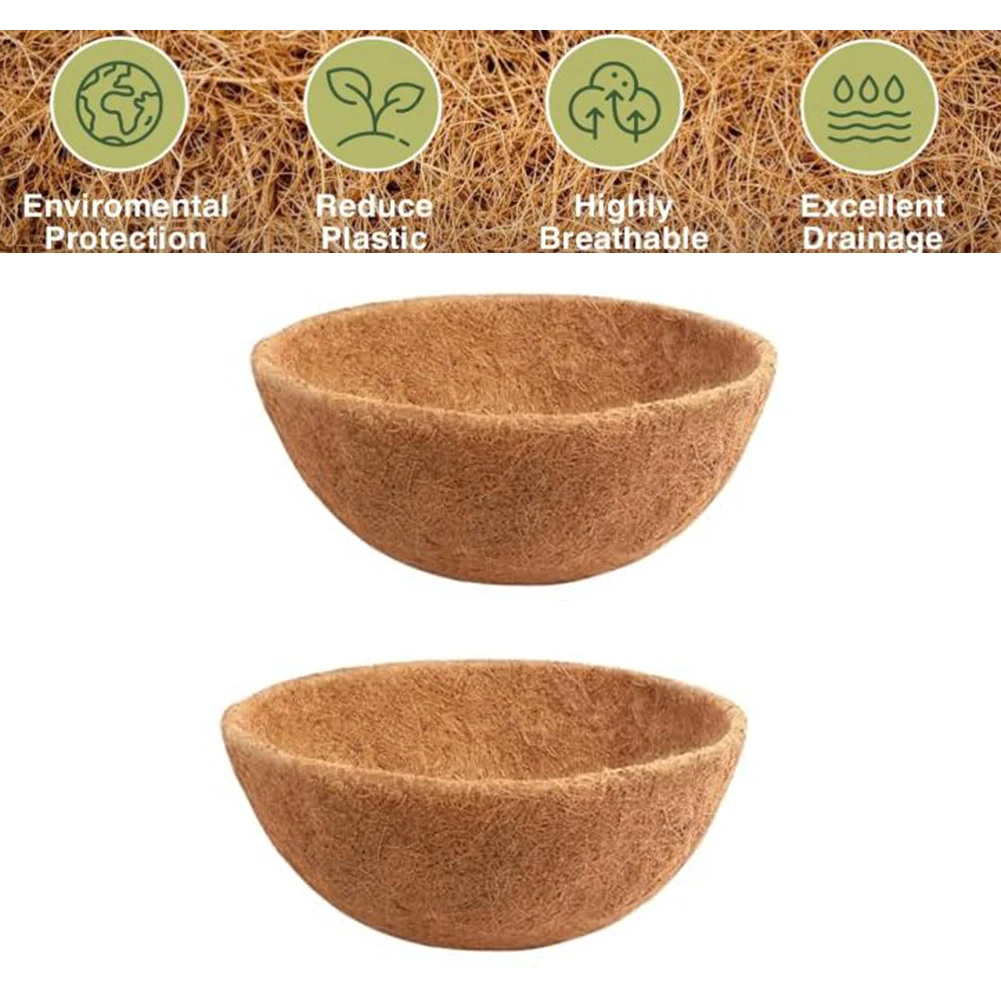 Coconut Fiber Liners 12 Inch x 5.91 Inch - Preformed Coir Liners for Indoor Outdoor For Planters and Balconies