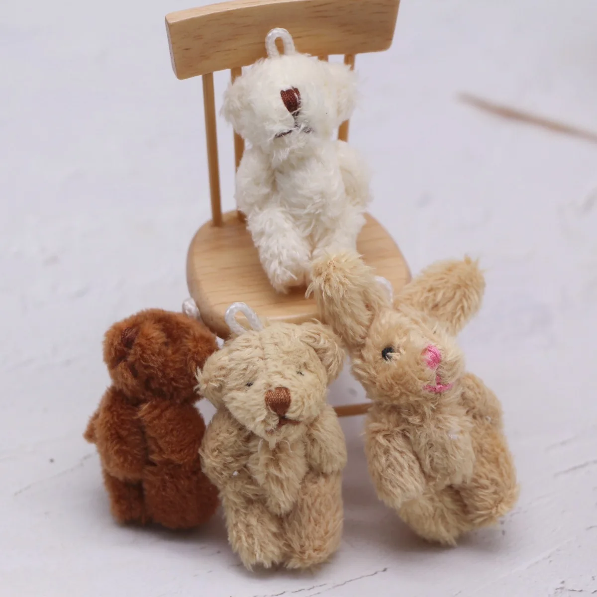 

10Pcs/Lot Mini Short Plush Teddy Bear Toys 4.5cm Jointed Small Soft Toys for Christmas Birthday Party Decor Gift