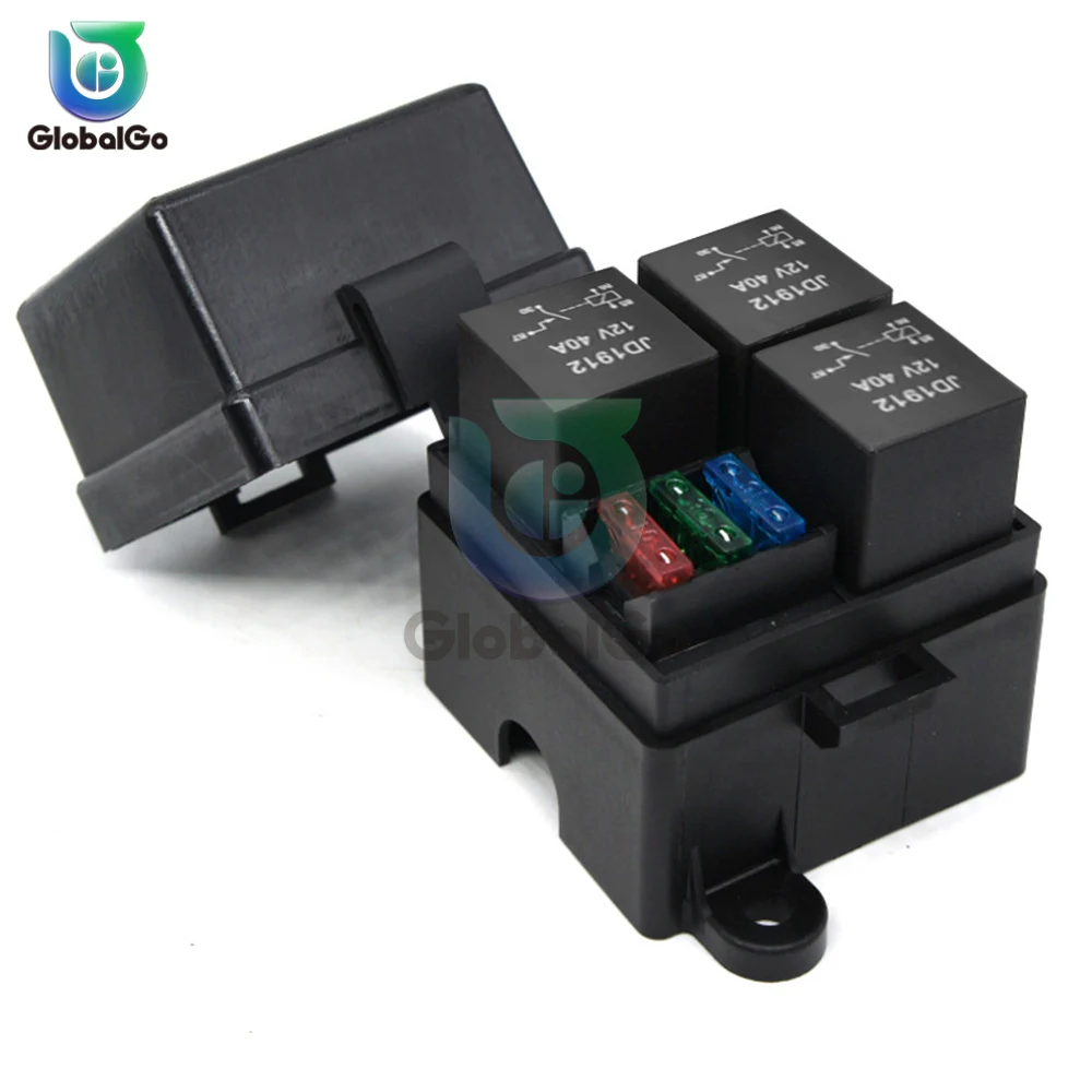 

Free Combination Auto Car Truck 3 Way Fuse Holder Relay holder Circuit Standard ATO Blade Fuse Relay Holder 12V 40A Relay