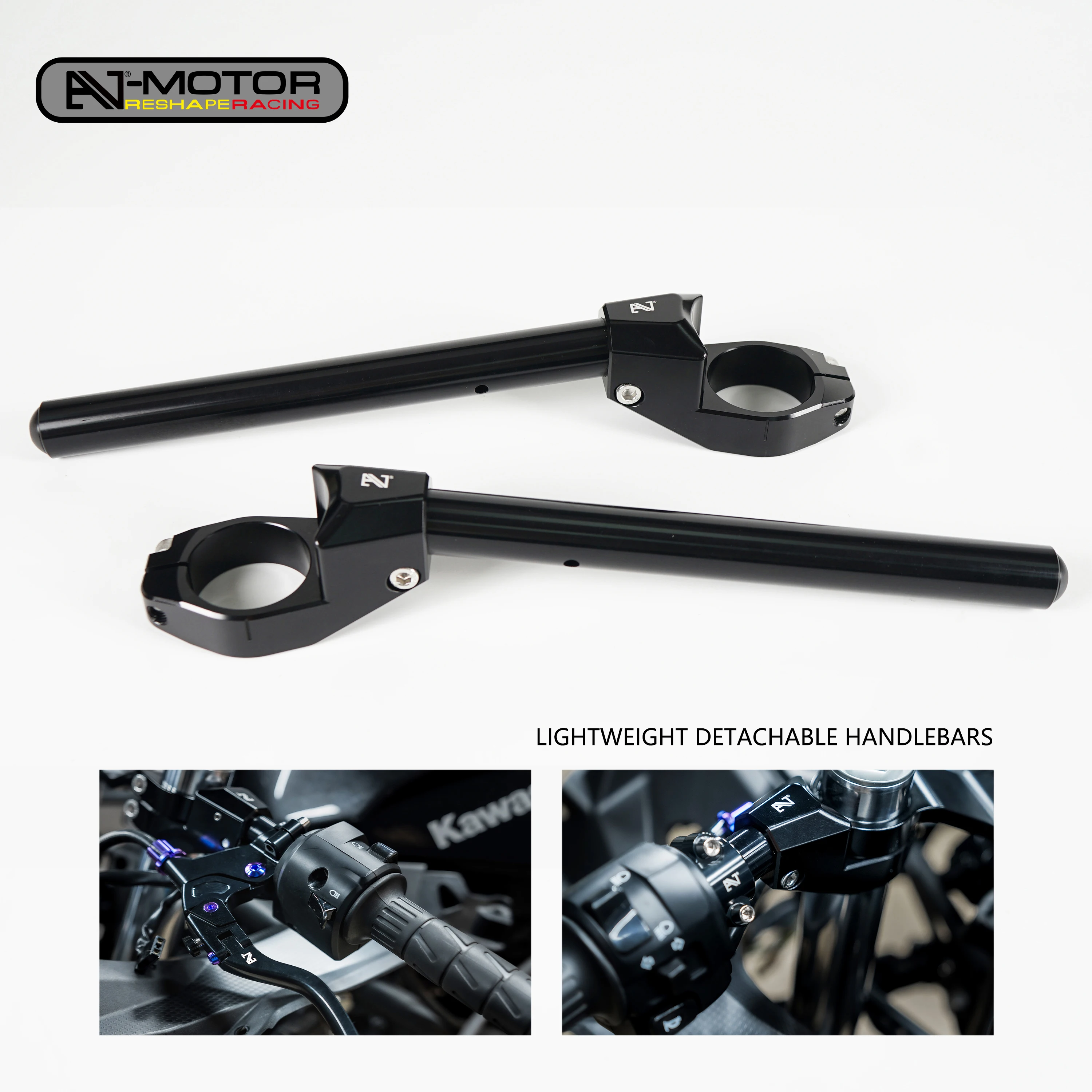 AJ-MOTOR Motorcycle Racing Detachable Handlebars For Kawasaki Ninja 400 2018-2024 Ninja 500 2023-2025