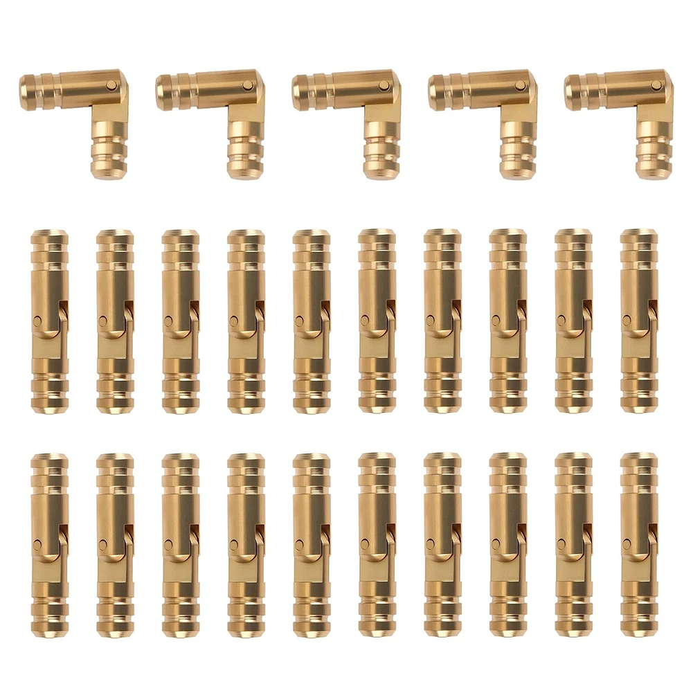 25 Pieces Brass Cylinder Folding Hinges 270 Degree for Crafting Wooden Boxes Small Wooden Doors and Antique Cases