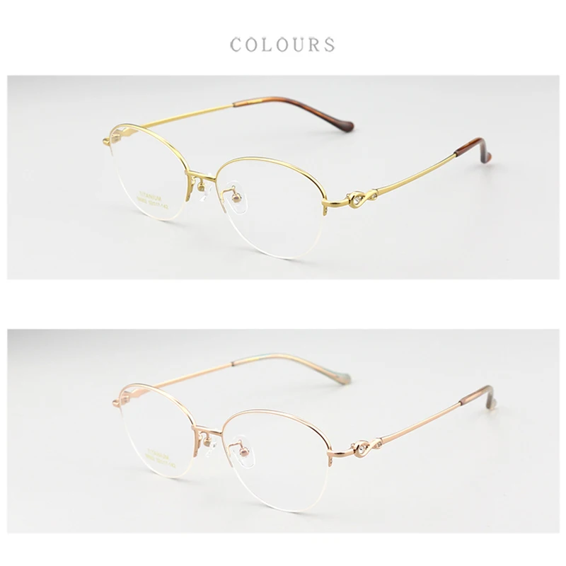 عالية الجودة خفيفة للغاية التيتانيوم النقي النظارات الإطار أزياء النساء المصوغات وصفة طبية قصر النظر إطارات النظارات #5