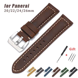 Leather Strap 20mm 22mm 24mm 26mm for Panerai Watch Band Cowhide Waterproof Bracelet for Omega Soft Vintage Universal Wristband