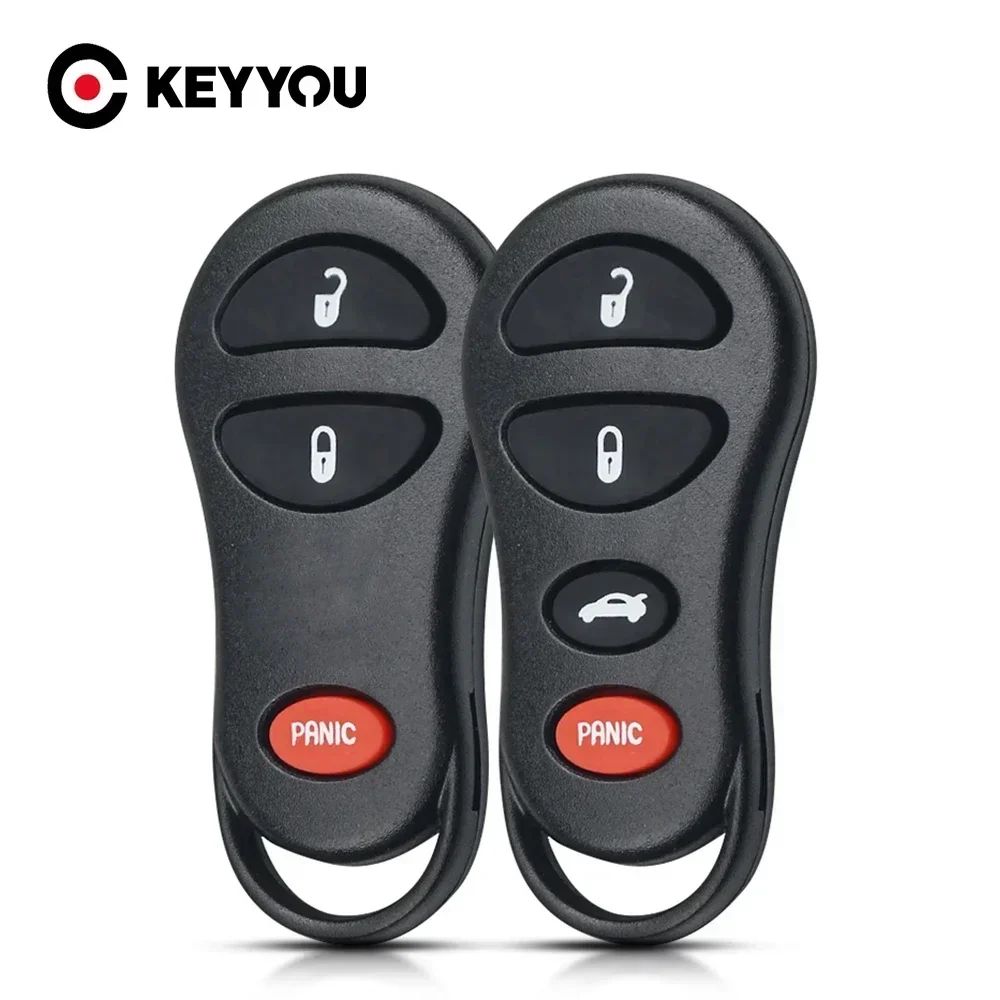 KEYYOU 10PCS Remote Car Key Case Replacement For Chrysler Voyager Cruiser For Dodge Ram Dakota Jeep Cherokee 2/3/4BNT Fob Shell