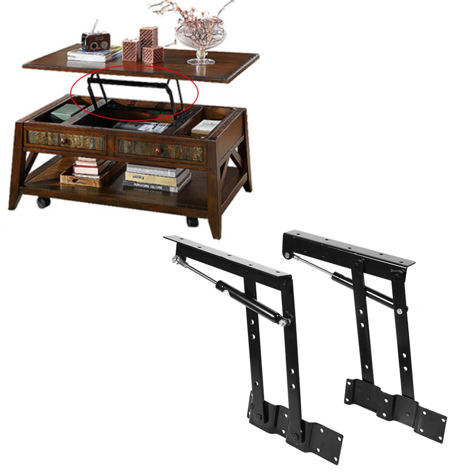 2x Practical  Up Coffee Table Mechanism Hardware Top Lifting Frame Furniture Coffee Table Lifting Frame Top Lifting Frame