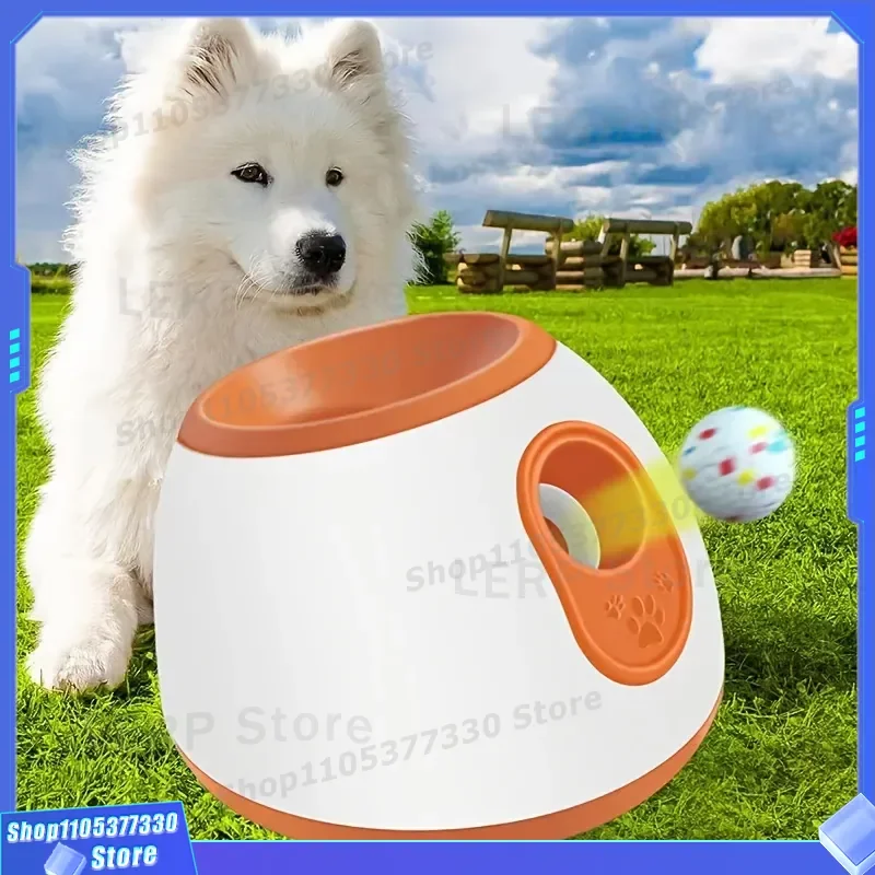 Automatic Dog Ball Launcher Smart Pet Toy Three Speed Adjustable Distance Interactive Tennis Thrower for Small Medium Dogs