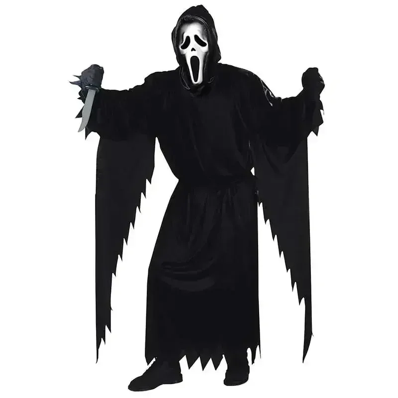 New AKids Scream Costume Children Fancy Dress Halloween Party Horror Death Ghostface Costume Boys Teens 2025 AA