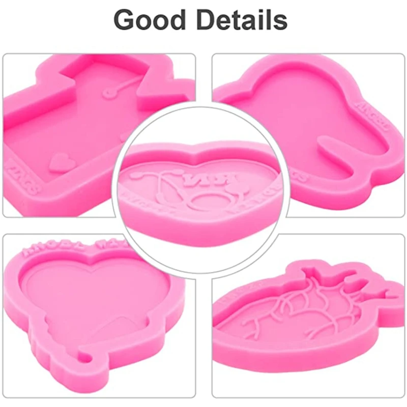 5 Pcs Doctor Badge Reel Resin Mould Holder Heart Silicone Mould Epoxy Casting Mould for Nurse Doctor