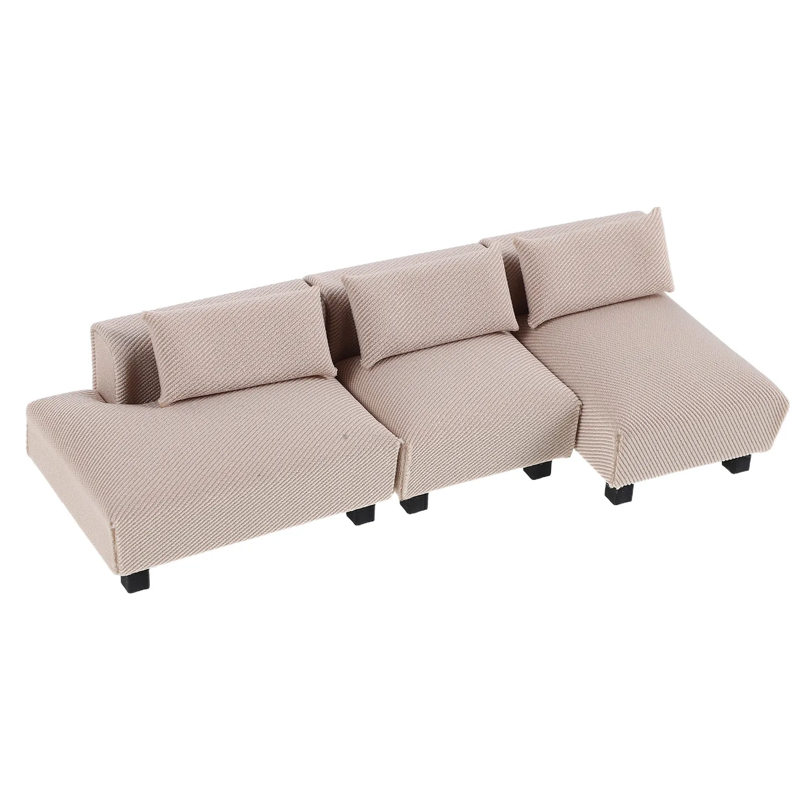 

Miniature Dollhouse Sofa 1:25 Scale Upholstered Fabric Living Room Accessory for Mini Furniture Decoration and Creative Play