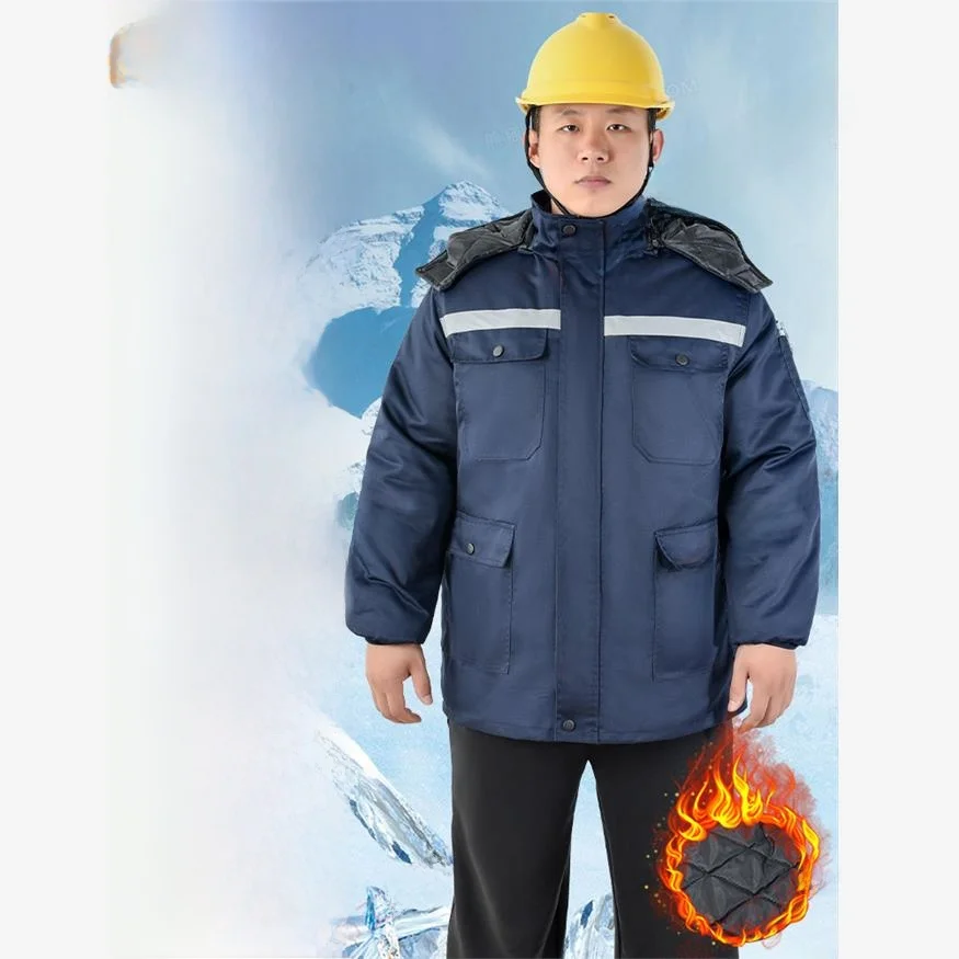 

Thiened Medium-Length Cotton Jaet Men's Winter Workwear Removable Warmth Insulation Labor Protection Clothing Coat