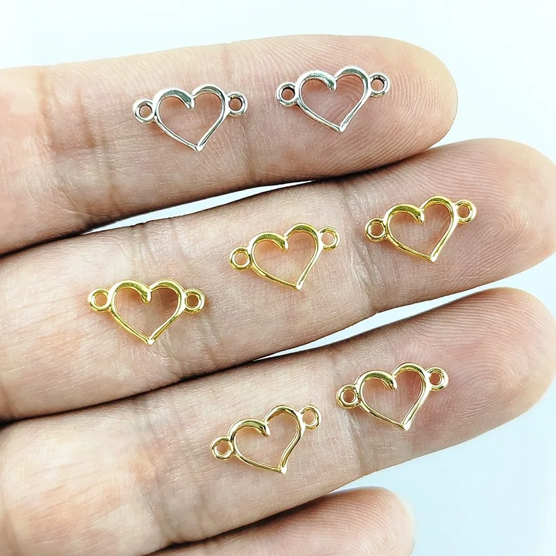 

10-100 PCS Heart Diy Jewelry Charms Beads Bracelet Necklace Decorative Pendant Gesture Hanging Ornament Love