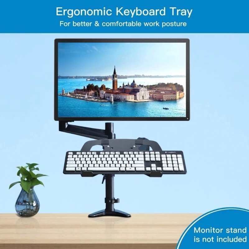 Uniwersalna metalowa taca podtrzymująca laptopa VESA 75. Wytrzymały uchwyt ekranu tabletu do notebooka. Monitor wspornik klawiatury. Płytka adaptera
