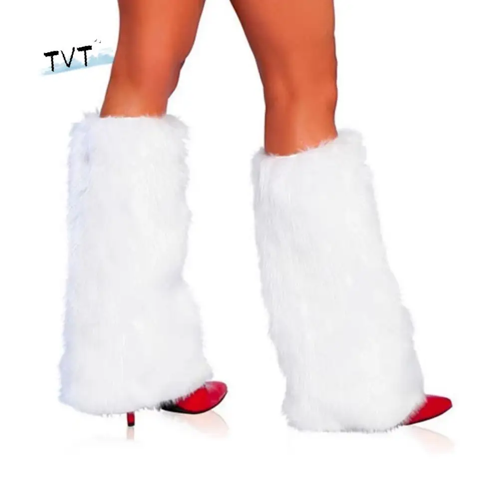 

Мягкие пушистые гетры из искусственного меха, красочные толстые теплые наколенники, эластичные удобные длинные нечеткие чехлы для ног, аксессуар для косплея