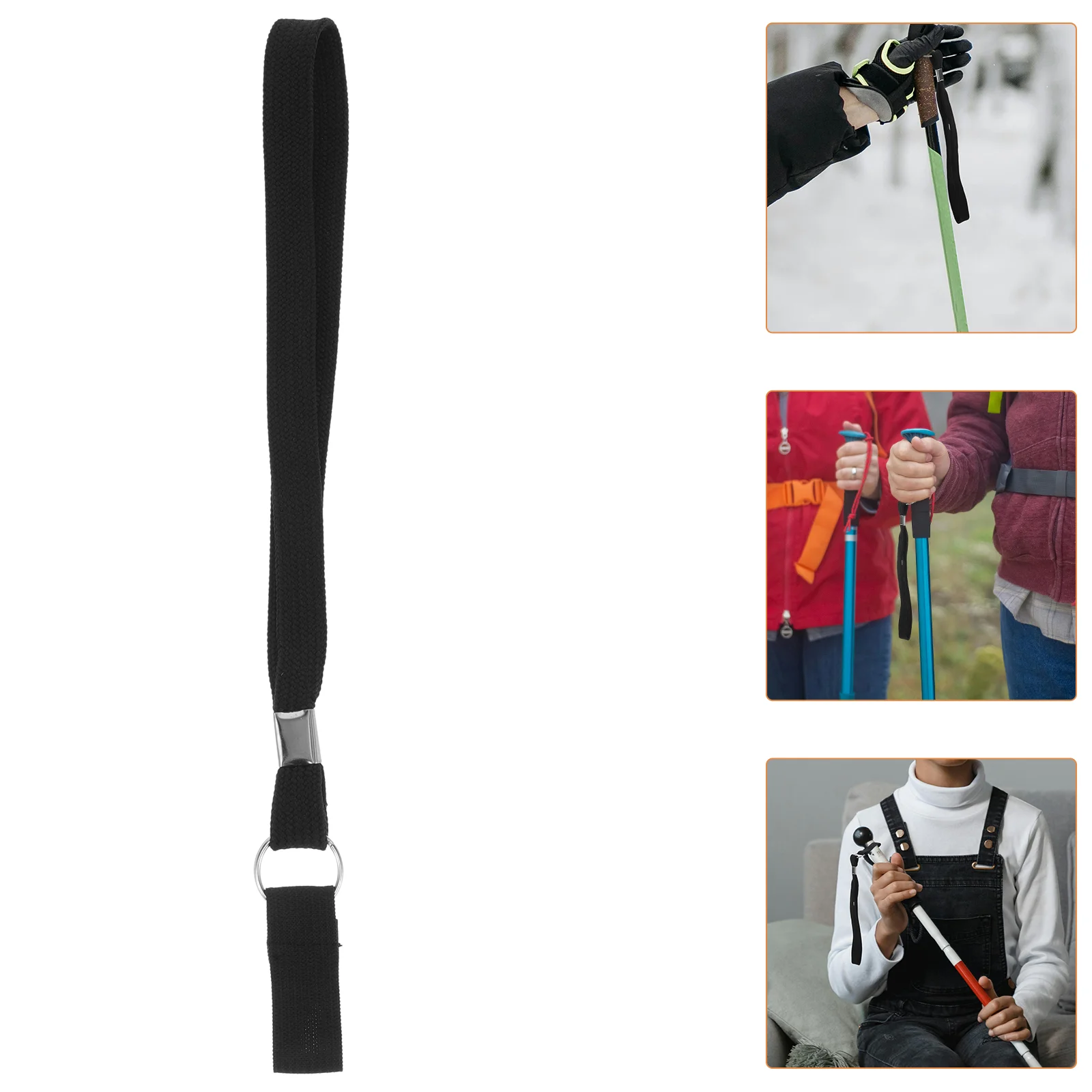 

10pcs Trekking Pole Wrist Rope Walking Cane Clip Holder Stainless Steel Adjustable Length Lightweight Outdoor Strap Accessories