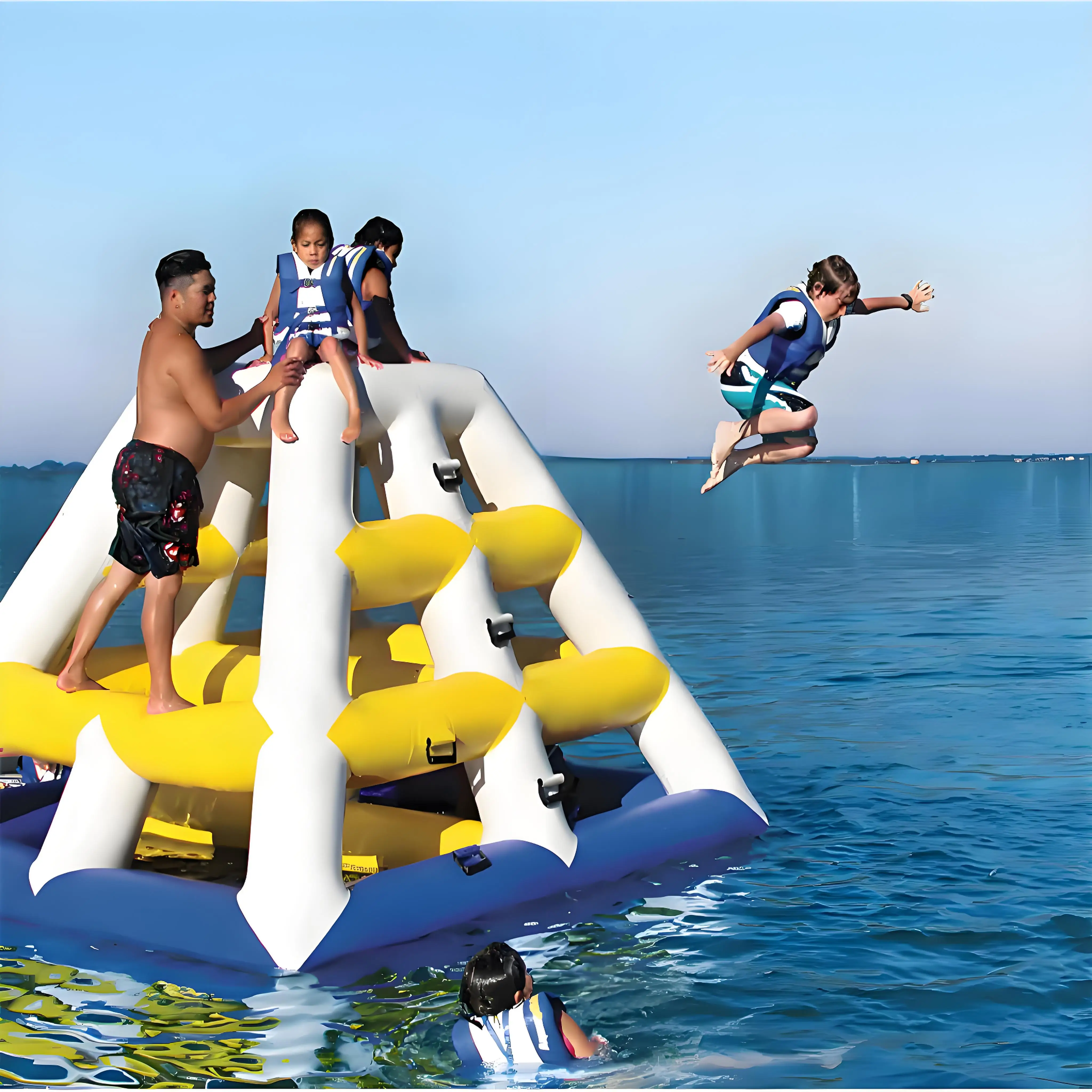 Commercial Modern Design Large Inflatable Jump House Water Slide for Lake Occasions Floating Water Park Games Equipment