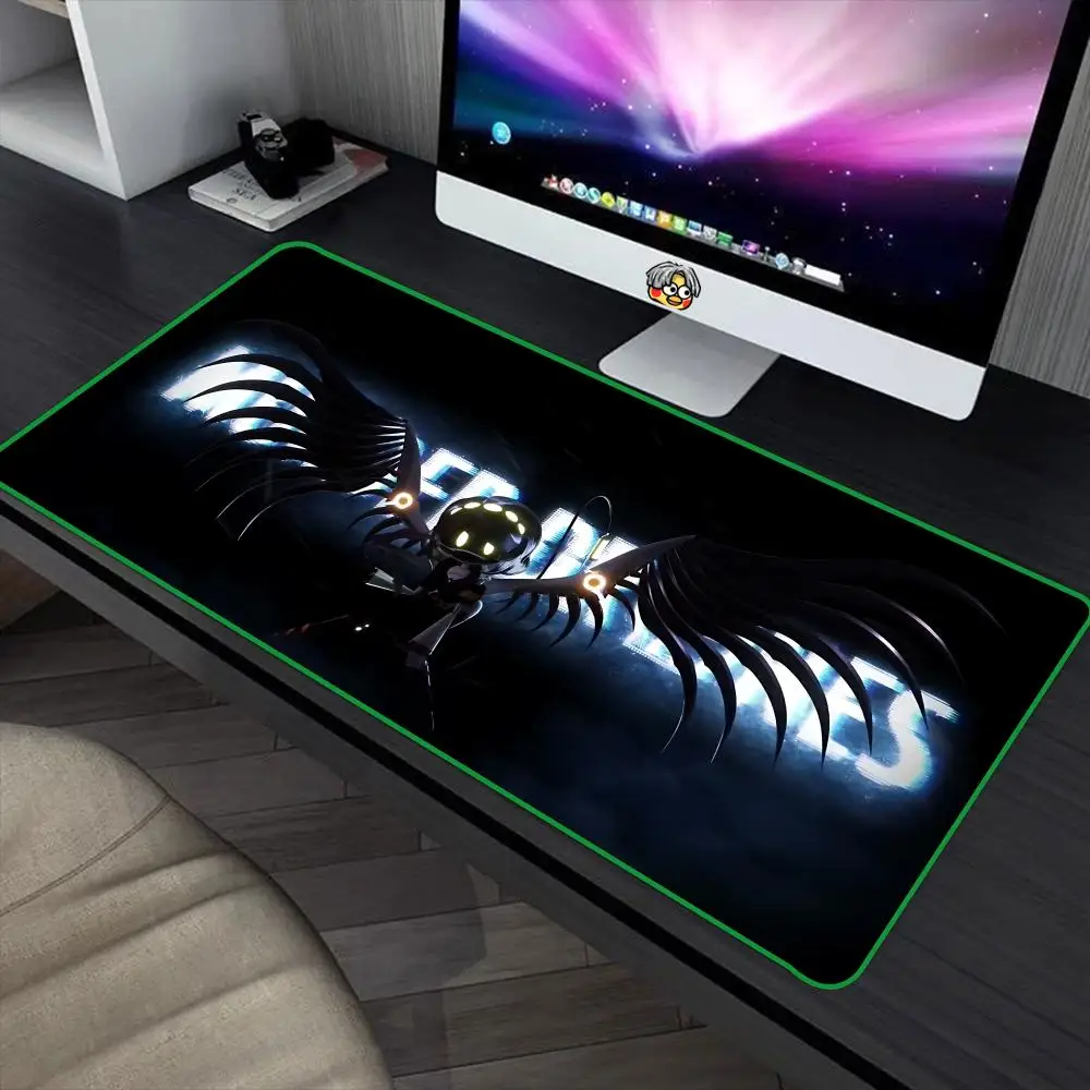 Cool Murder-Drones Mouse Pad 90x40cm Green Colorful Lock Edge Pure Natural Rubber Desktop Anti slip Large Mouse Pad