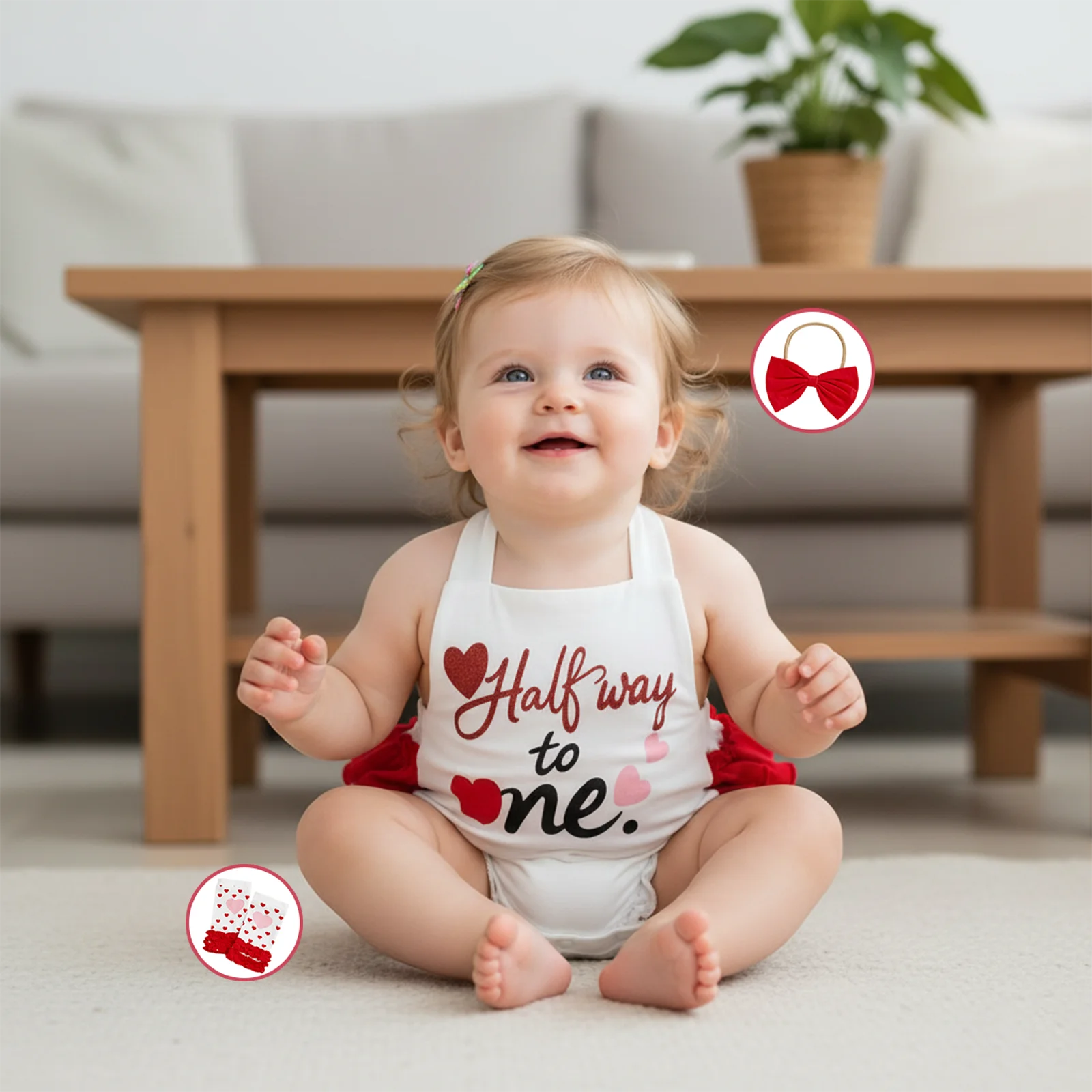 2026 السنة الجديدة طفل الفتيات عيد ميلاد الزي أكمام الرسن كشكش رومبير عقال تدفئة الساق عيد الميلاد مجموعة ملابس الرضع