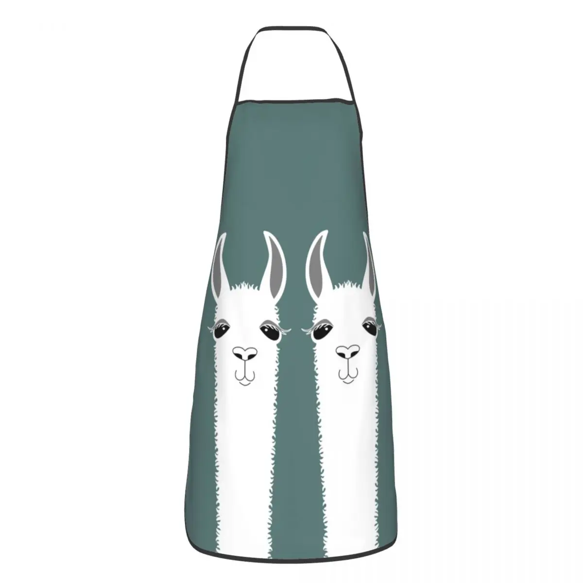 Custom Bib Cute Llama Twins Aprons Men Women Unisex Adult Chef Kitchen Cooking Animal Pattern Alpaca Tablier Cuisine Gardening