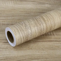 PVC Wood Grain Stickers for Wardrobe Table Furniture Waterproof Self Adhesive Wallpaper Home Decor Wall Papers